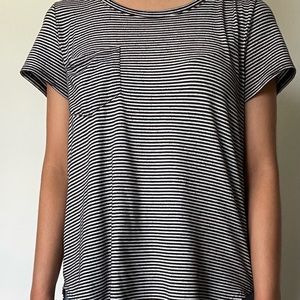 Hollister Black and White Striped Top